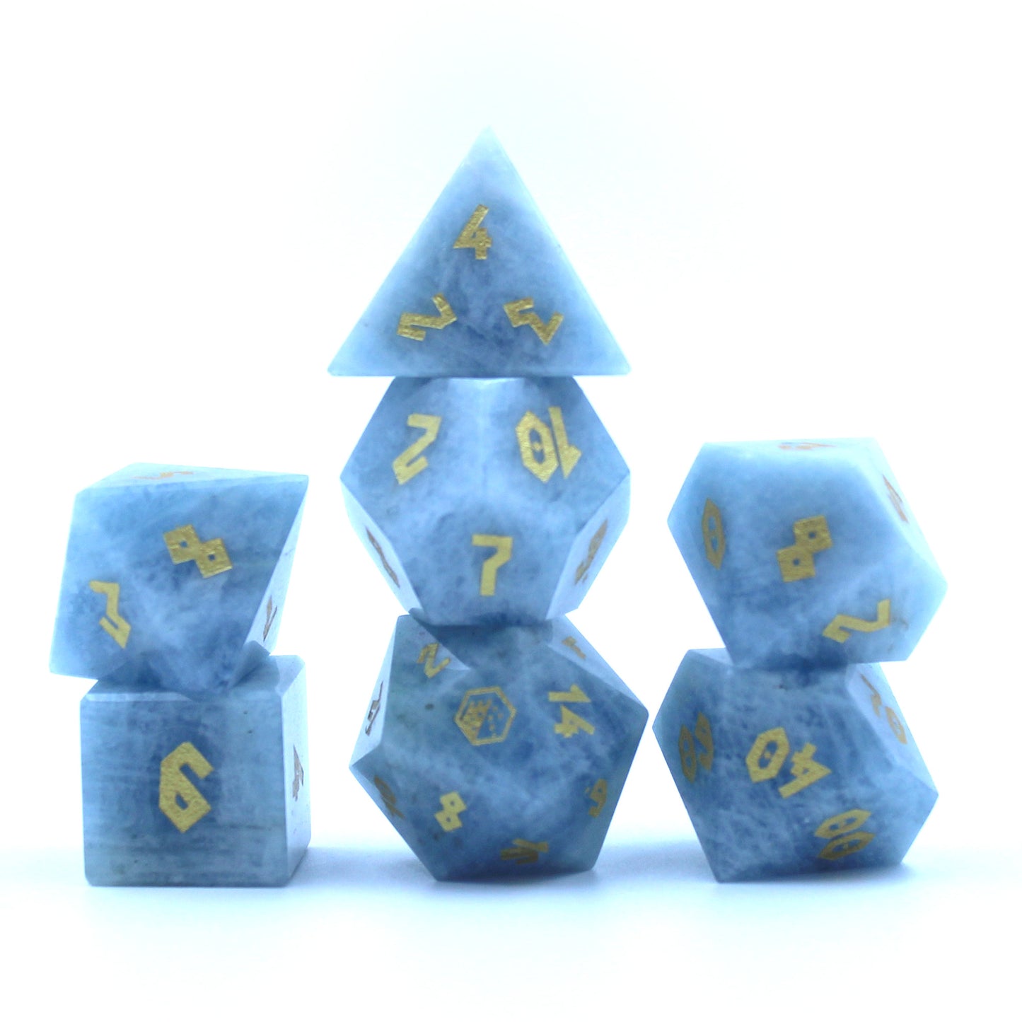 Aquamarine Dice Set with Display Box