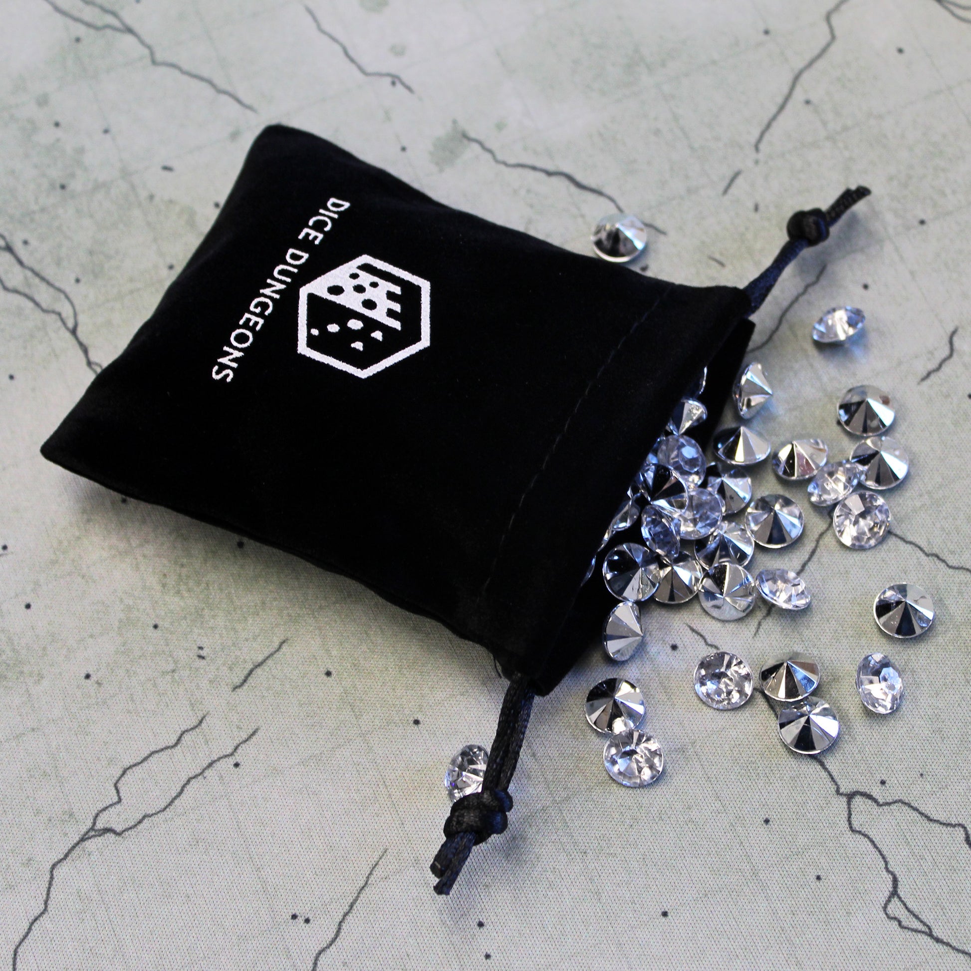 Dice Dungeon dice bag for holding dnd dice and game tokens.