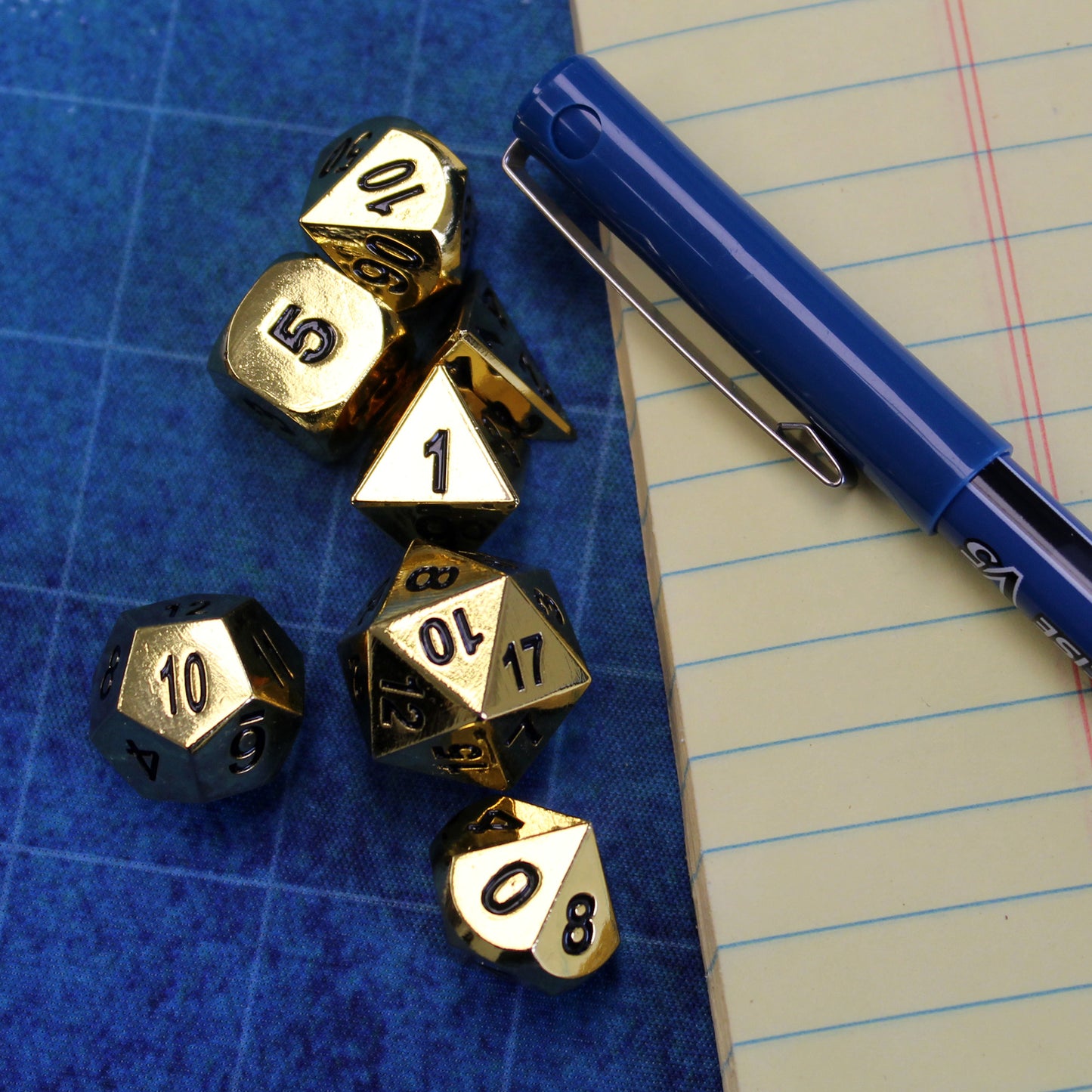 Dice set during gameplay, capturing the allure of a dragon's hoard for your RPG adventures.