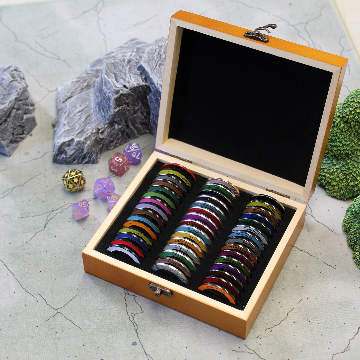 Metal D&D Condition Rings Set for Tabletop RPG Fantasy Games
