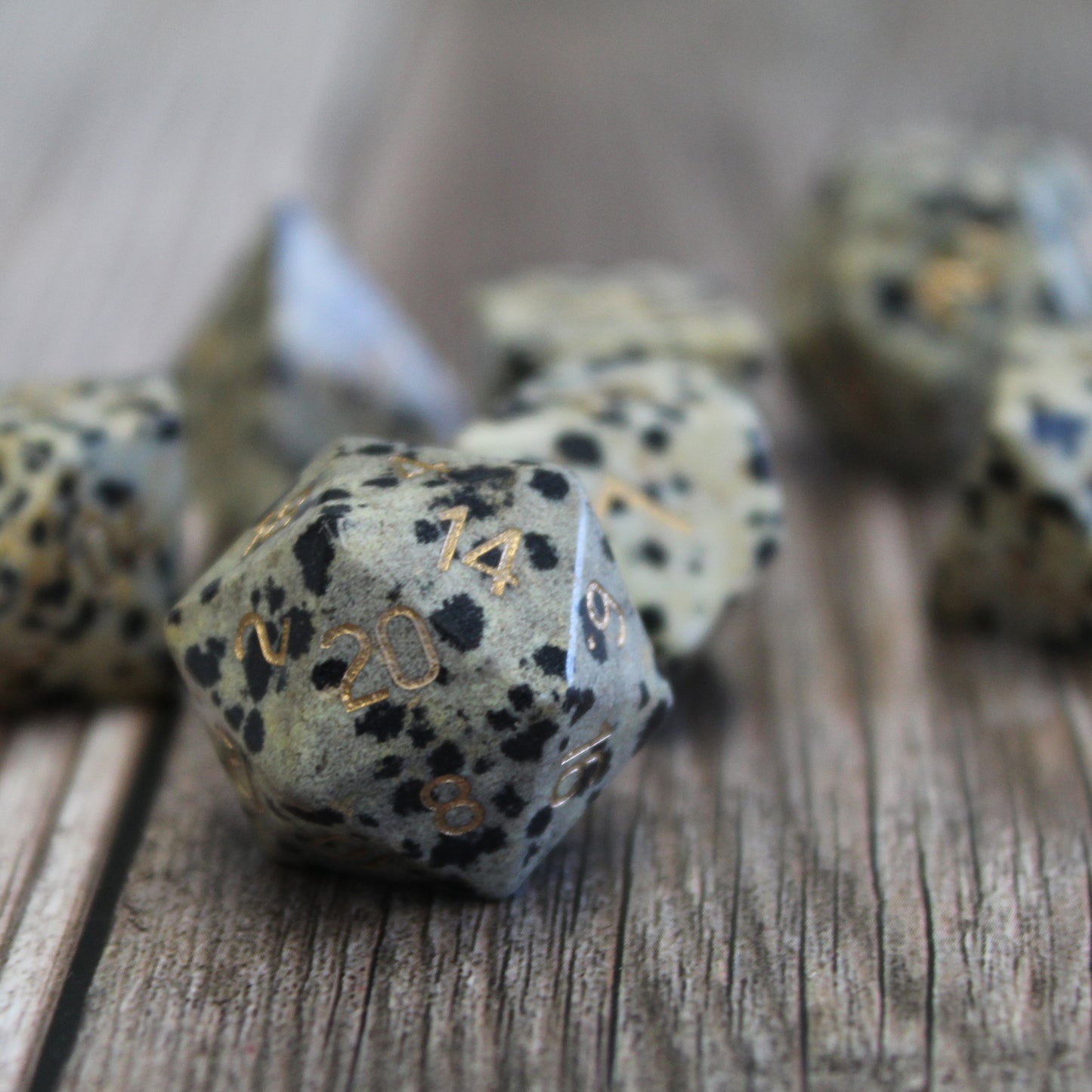 Dalmatian Jasper 7 Piece RPG Dice Set