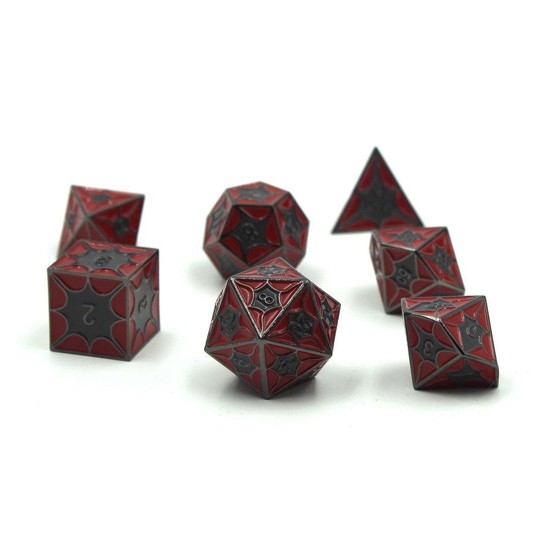 Metal DragonScale Red Dragon Dice Set