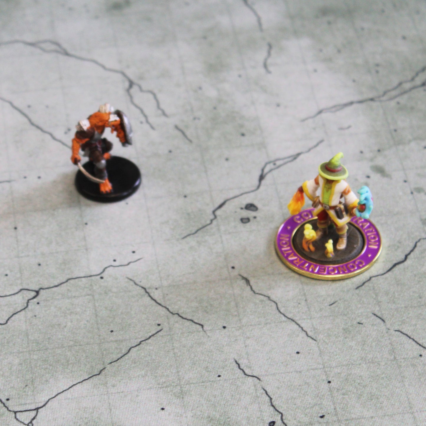 Marking concentration for dungeons and dragons characters.