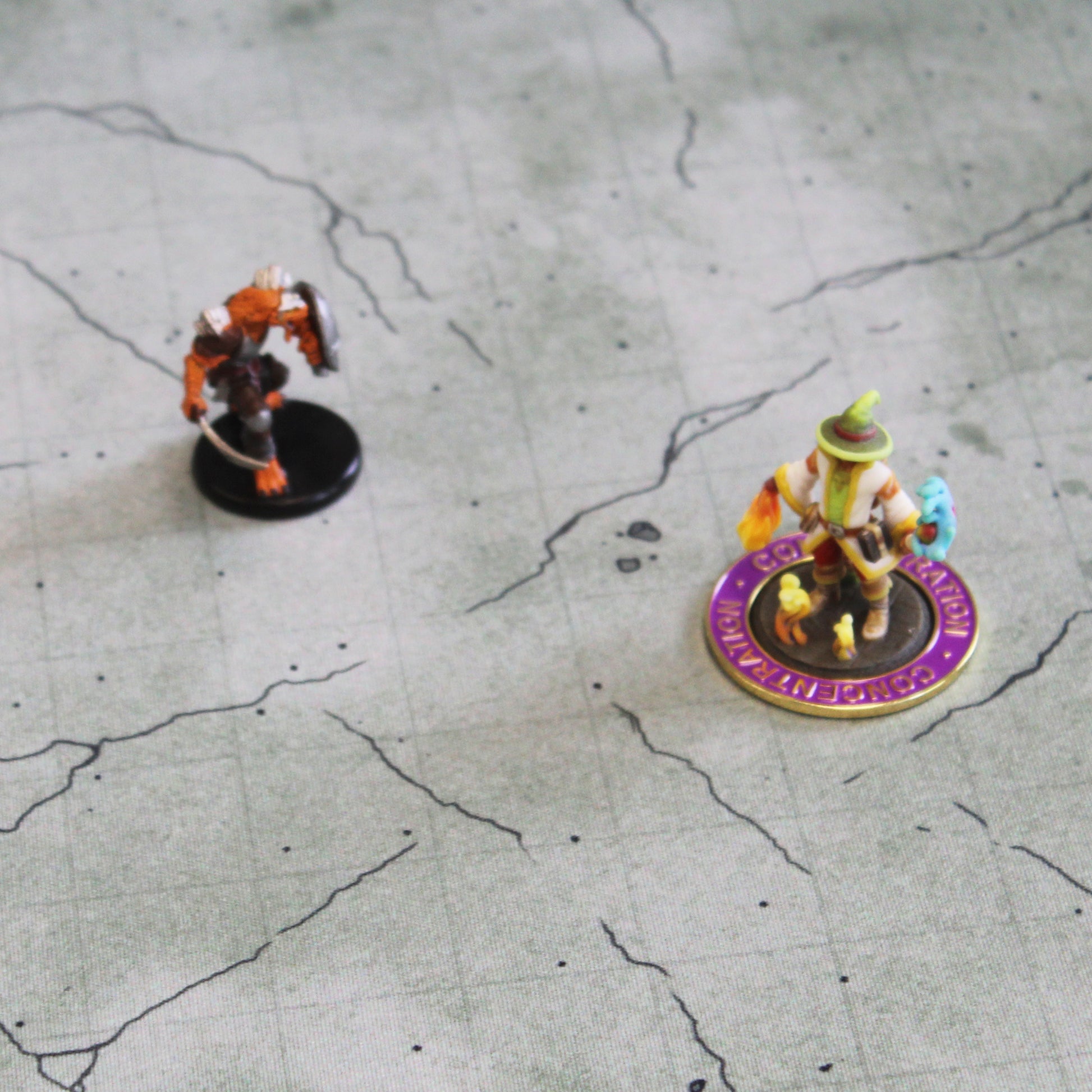 Marking concentration for dungeons and dragons characters.