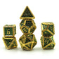 Metal Cavalier Gold & Green Dice Set with Display Box