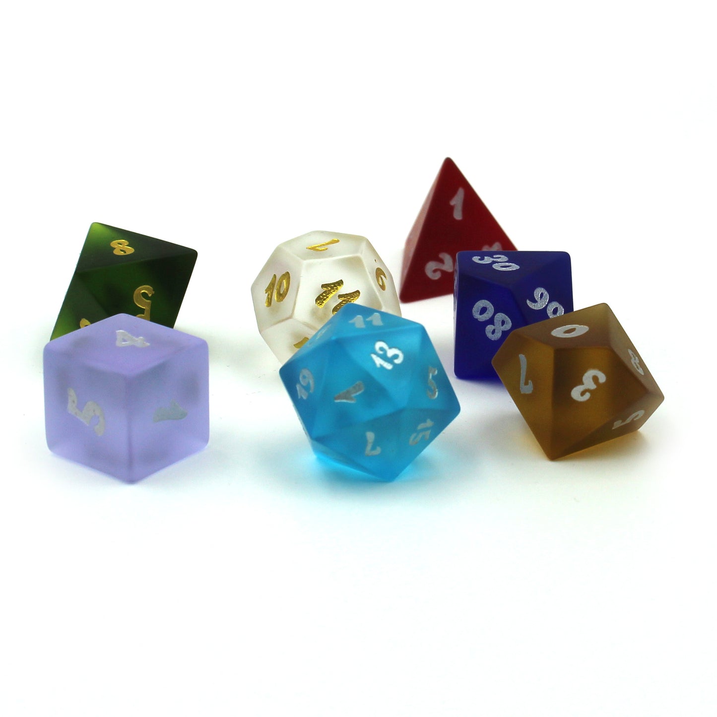 Multi-Color Sea Glass Dice Set