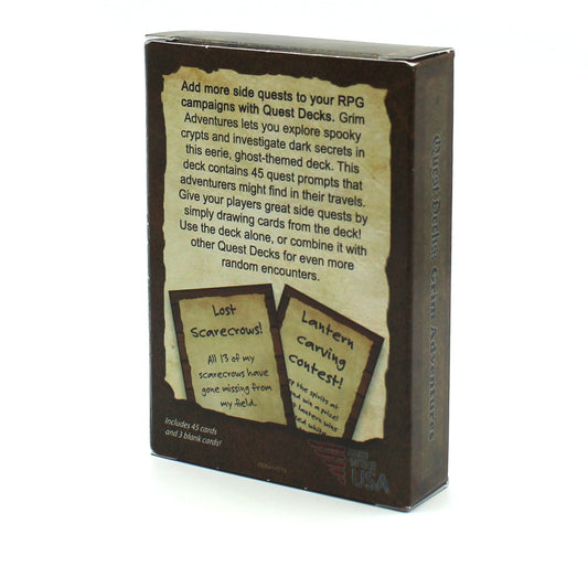Back of the Grimm Adventures Quest Decks Box.