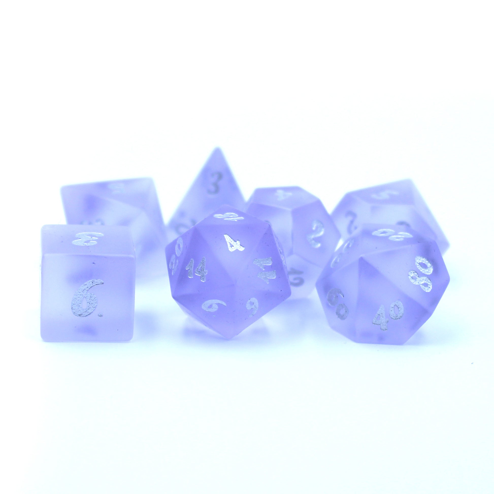 Royal Fortune Purple Sea Glass Dice Set