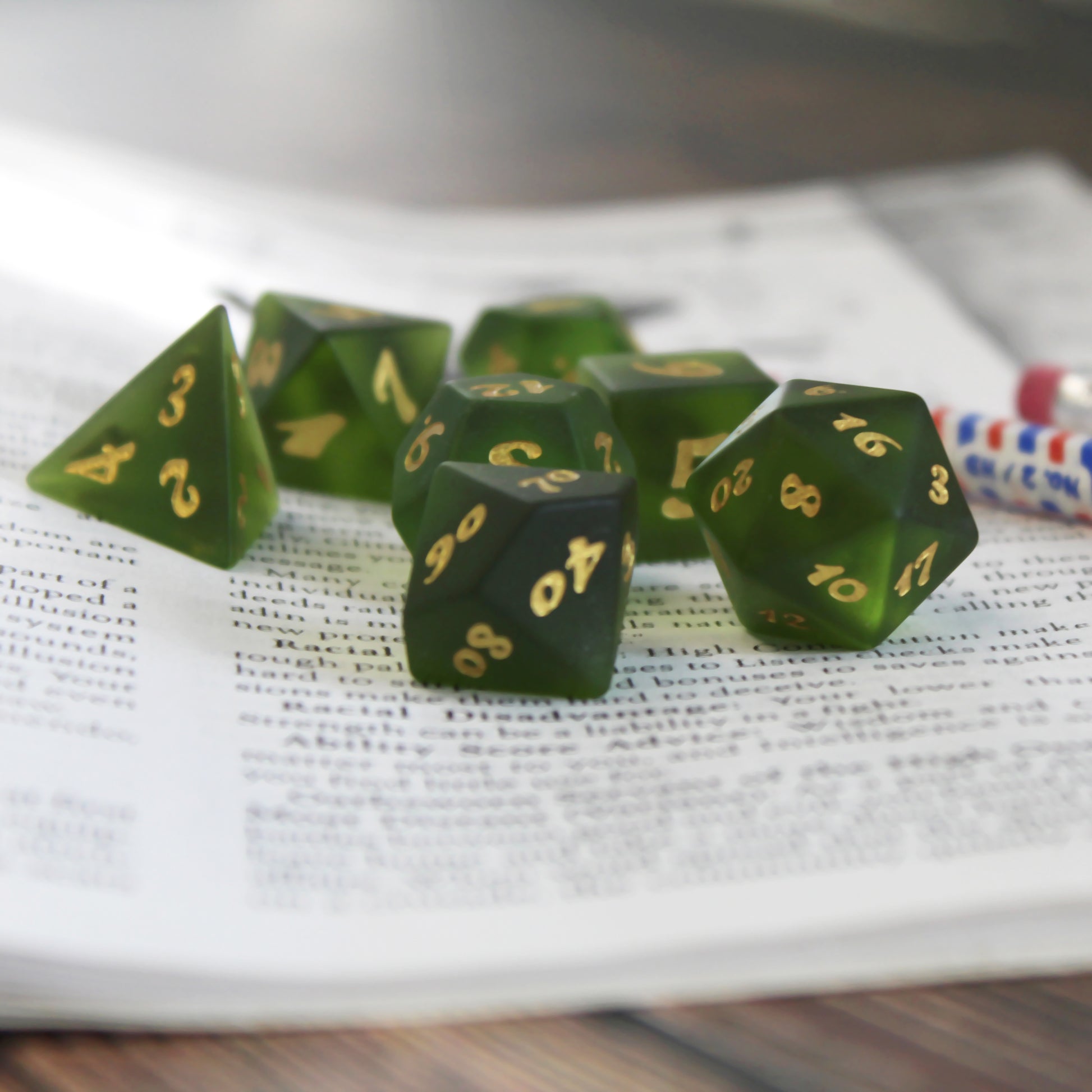 Sea Foam Lagoon "Sea Glass" Frost Glass Dice Set for Dungeons and Dragons