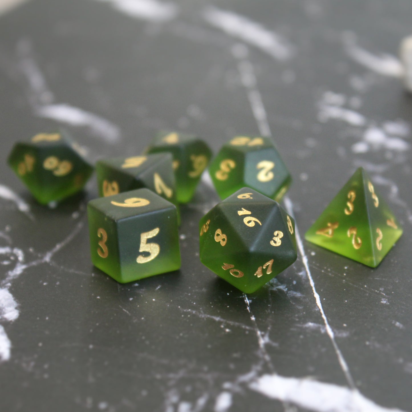 Sea Foam Lagoon "Sea Glass" Frost Glass Dice Set for Dungeons and Dragons