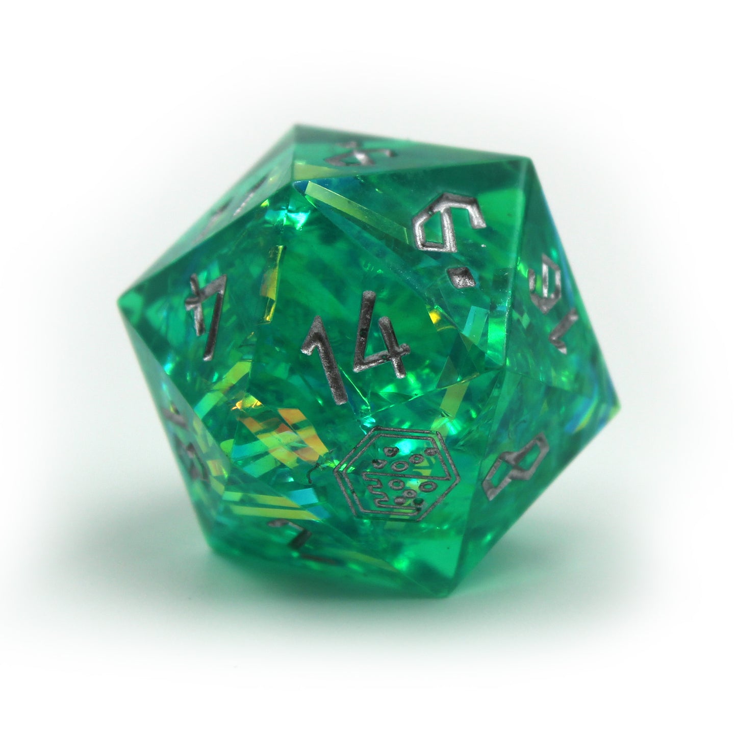 StarGlow Turquoise Sharp Edge Resin Dice Set