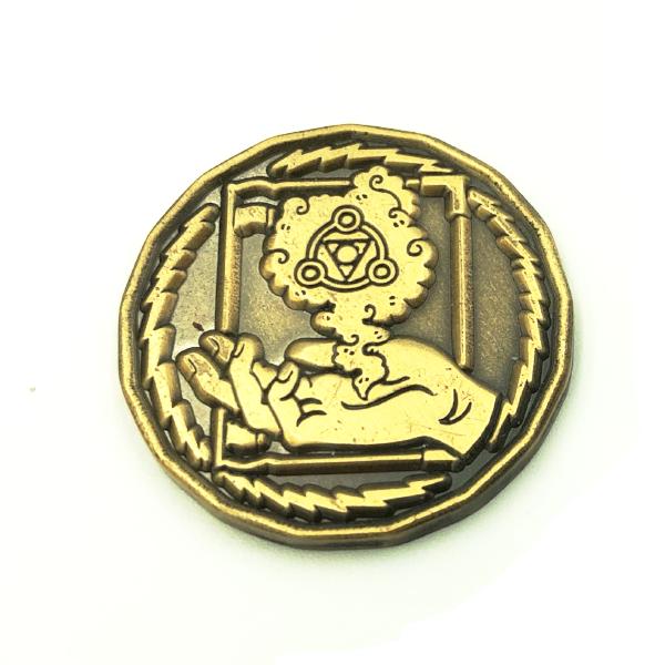 The Wizard Character Coin Tokens - Front Side on White Background