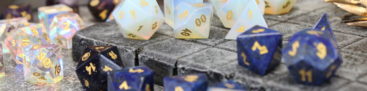 Gemstone dice sets for dungeons and dragons