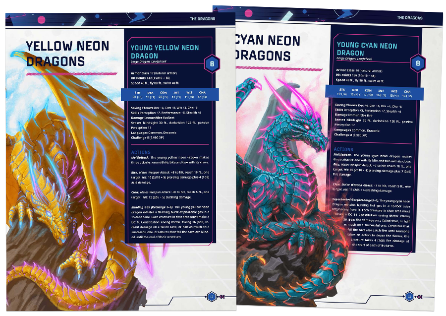 Guide to Neon Dragons Softcover Booklet