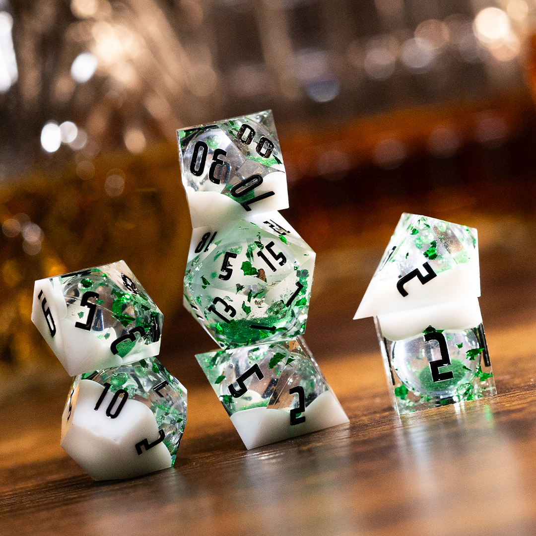 Speakeasy Liquid Core Dice Set - Absinthe Drip