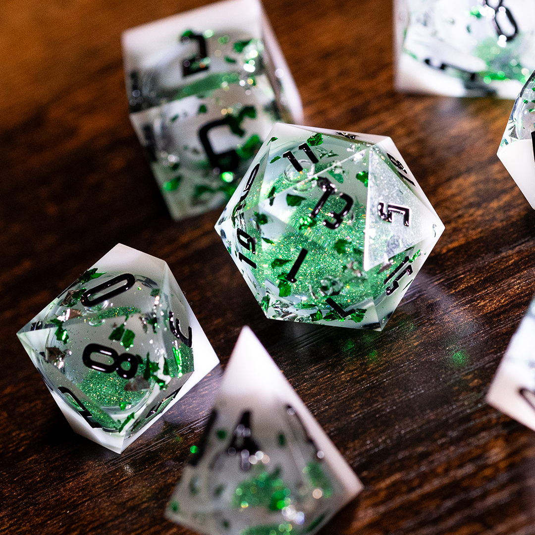 Speakeasy Liquid Core Dice Set - Absinthe Drip