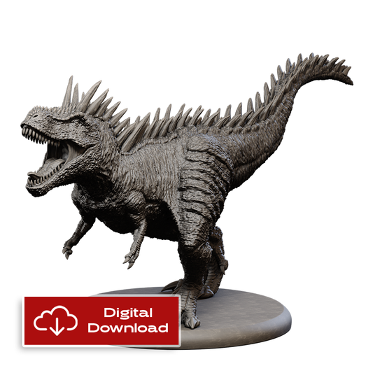 Gray Albino Trex Miniature on a white background with the words "Digital Download" on the lower left corner