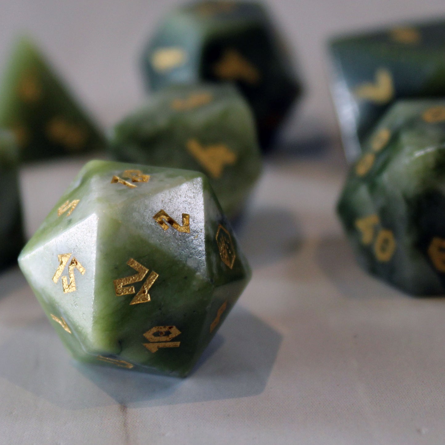 Brazilian Jade Dice Set with Display Box