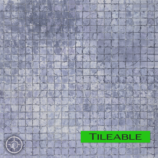 Overhead image of a battle map depicting a slate castle floor.