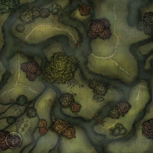 Detailed image of a swamp battle map