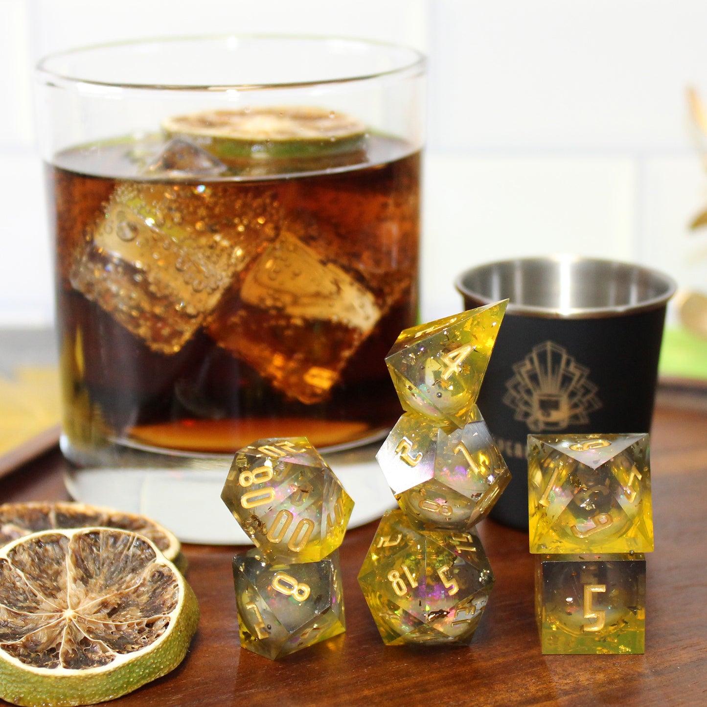 Speakeasy Liquid Core Dice Set - Dark & Stormy