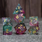 Frost Bound Fae Friend Shattered Glass Dice Set