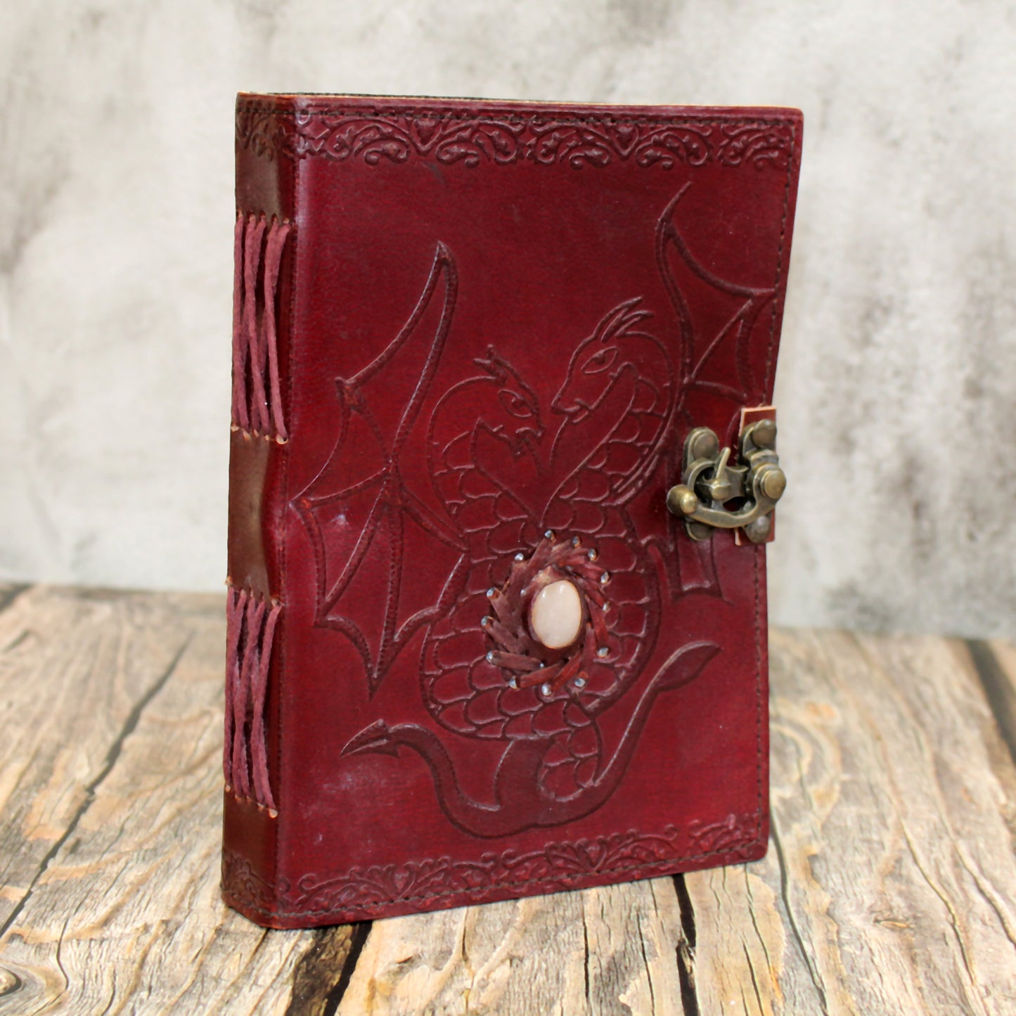 Premium RPG leather journal with Twin Dragons that works for Dungeons & Dragons, tabletop RPGs, and fantasy gaming enthusiasts
