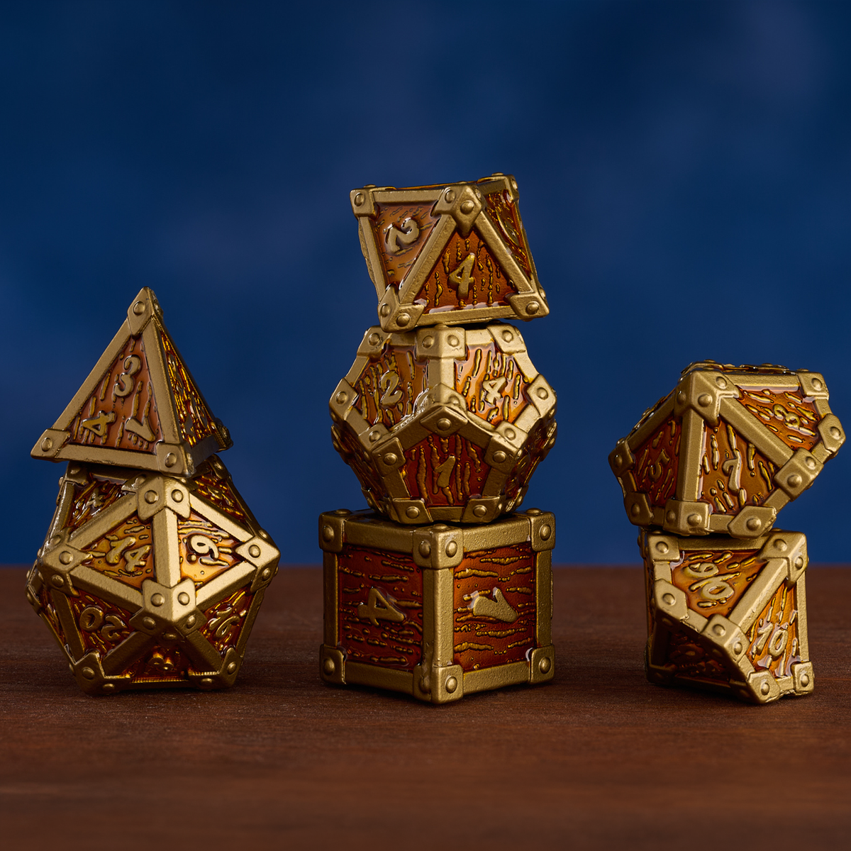 Trove Dice: Chestnut Cache Metal Dice Set