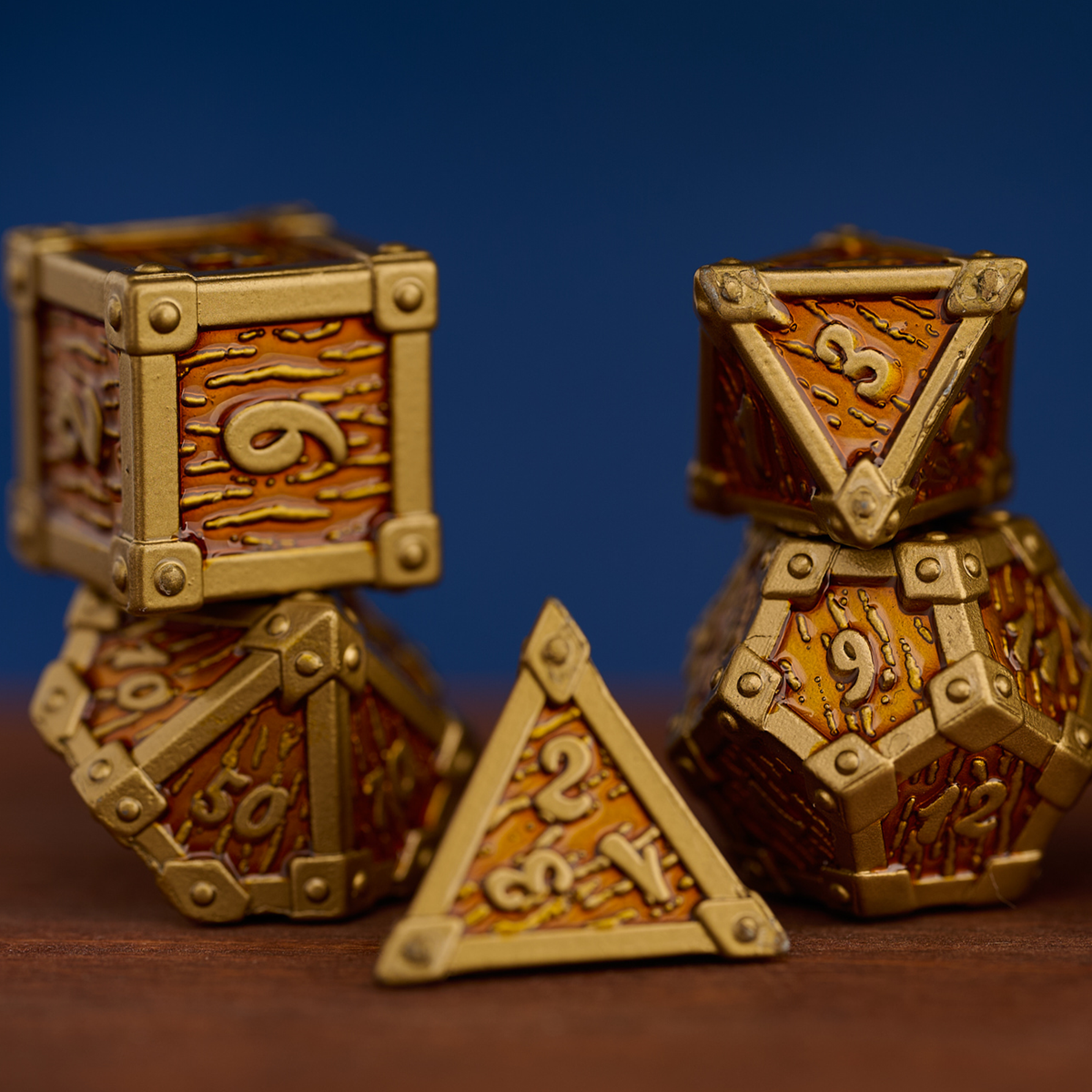 Trove Dice: Chestnut Cache Metal Dice Set