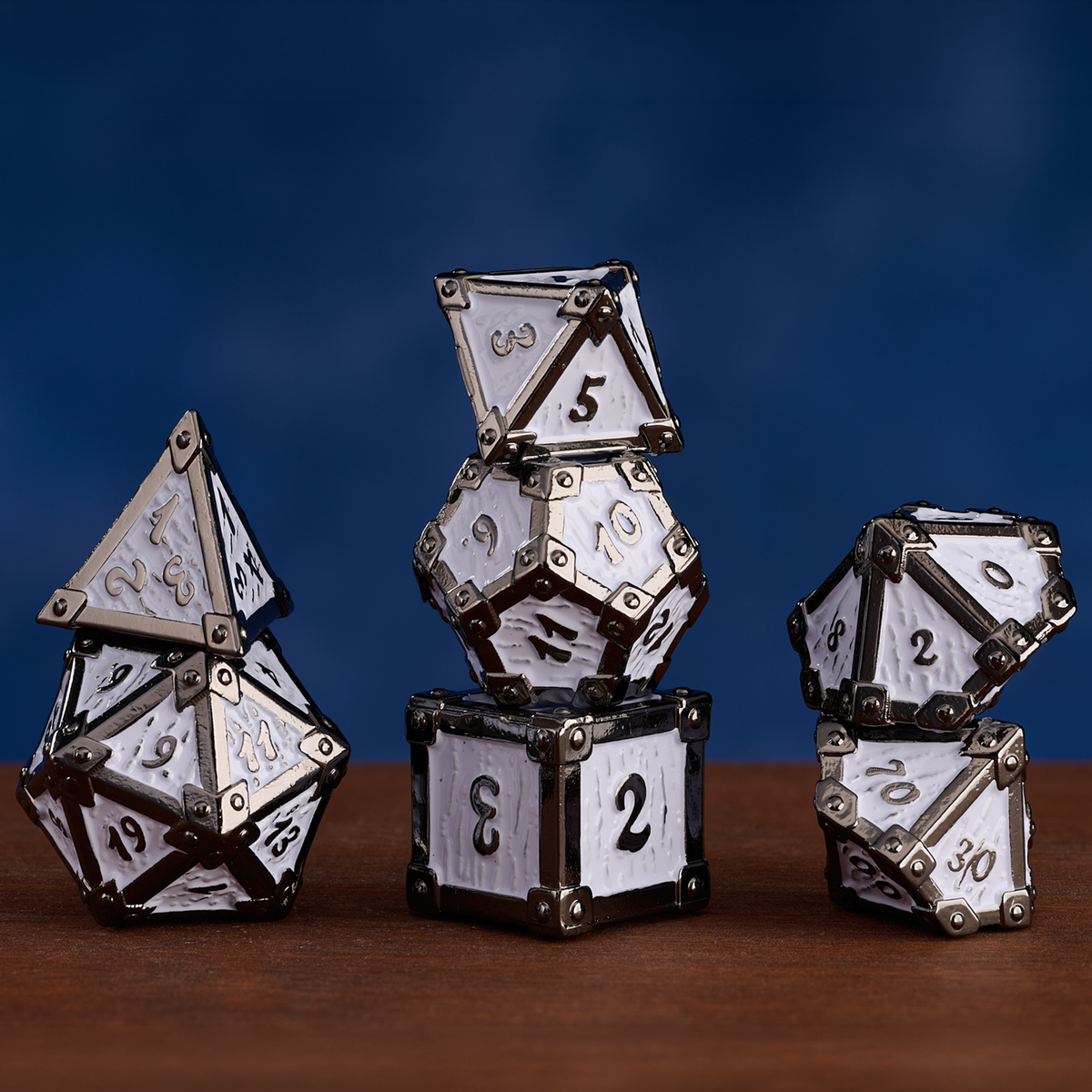 Trove Dice: Ivory Vault Metal Dice Set