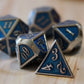 Metal Imperial Blue & Silver Dice Set
