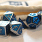 Metal Imperial Blue & Silver Dice Set