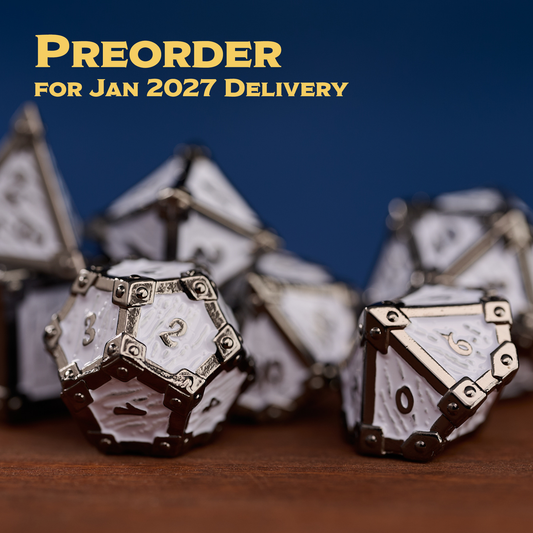Trove Dice: Ivory Vault Metal Dice Set