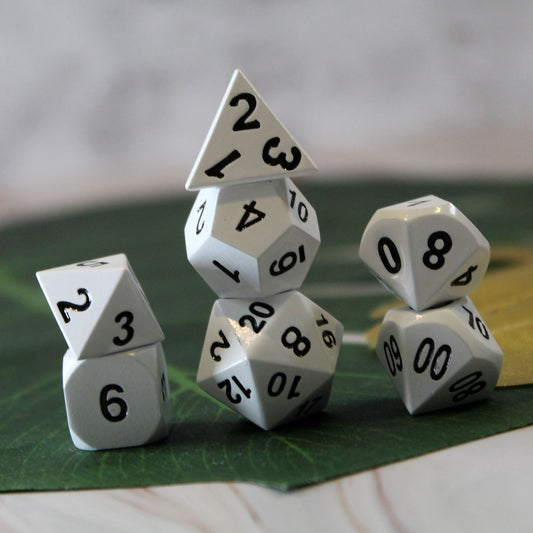 Metal Radiant White Dice Set