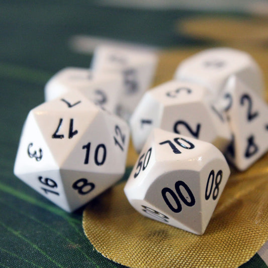 Metal Radiant White Dice Set