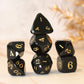Royal Dice Black Multifaceted Glass Dice Set