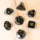 Royal Dice Black Multifaceted Glass Dice Set