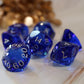 Royal Dice Blue Multifaceted Glass Dice Set