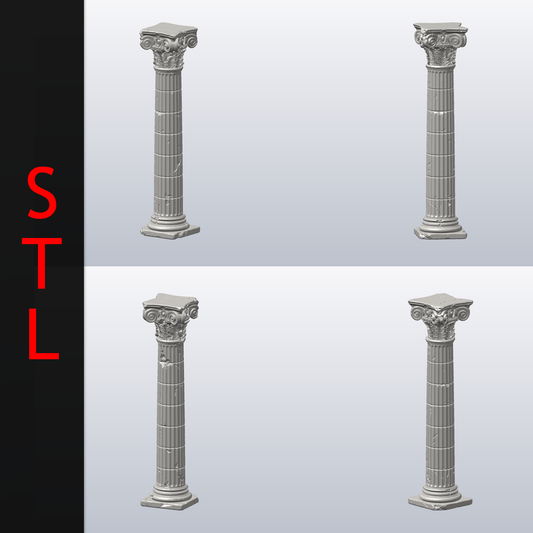 Worn Columns STL (3d Printable)