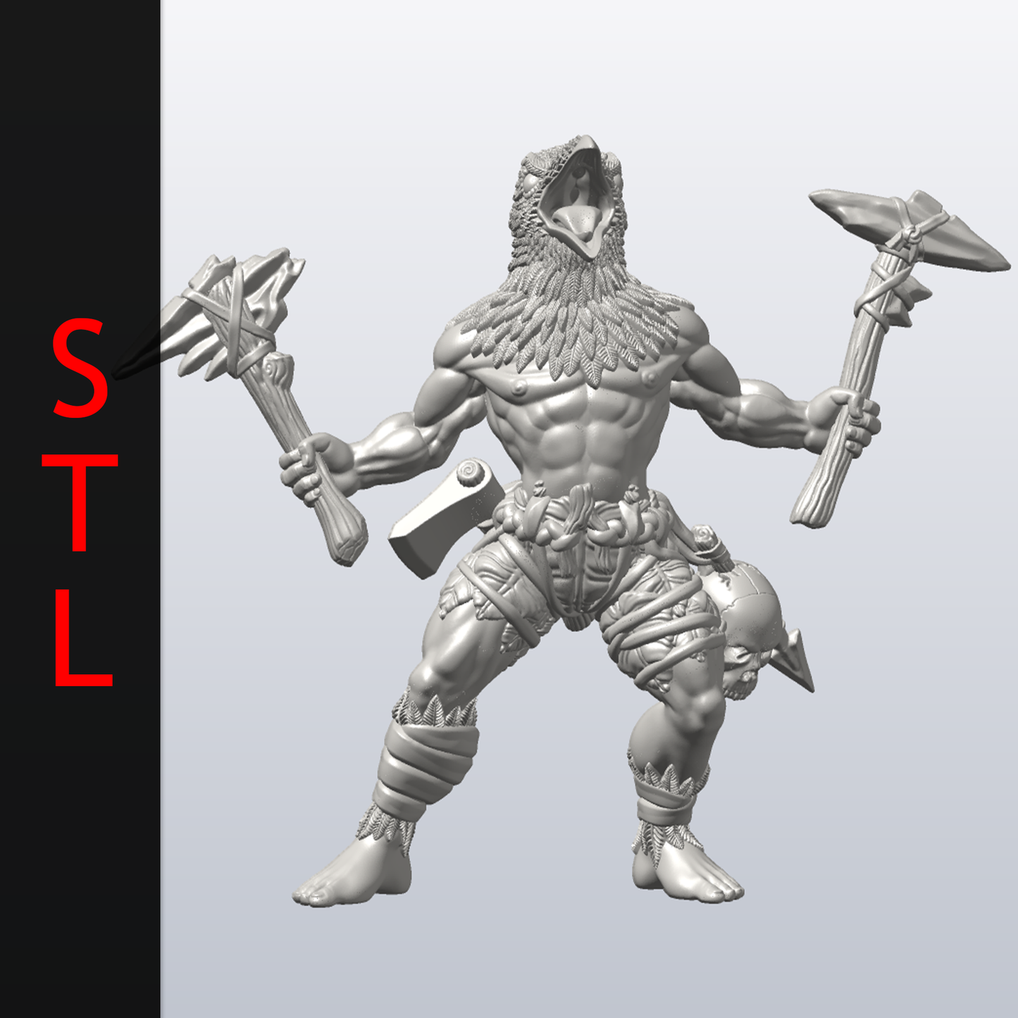 Raven Barbarian STL (3d Printable)