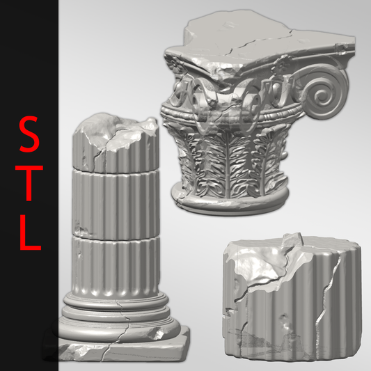 Ruined Columns STL (3d Printable)