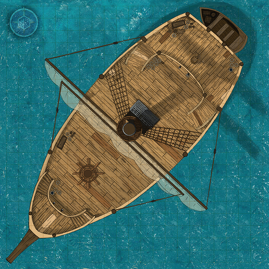 Image of a battle map depicting a ship