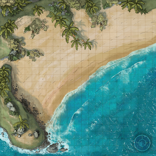 Image of a battle map of a shoreline