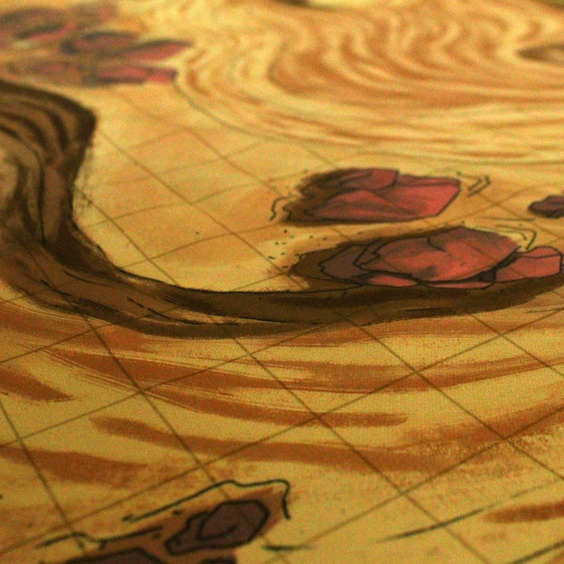 Closeup up a desert battle map