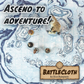 Overtop photo of a snowy battle map with overlaid text "Ascend to adventure!"