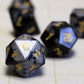 Snowflake Obsidian Dice Set with Display Box