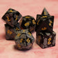 Snowflake Obsidian Dice Set with Display Box