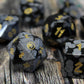Snowflake Obsidian Dice Set with Display Box