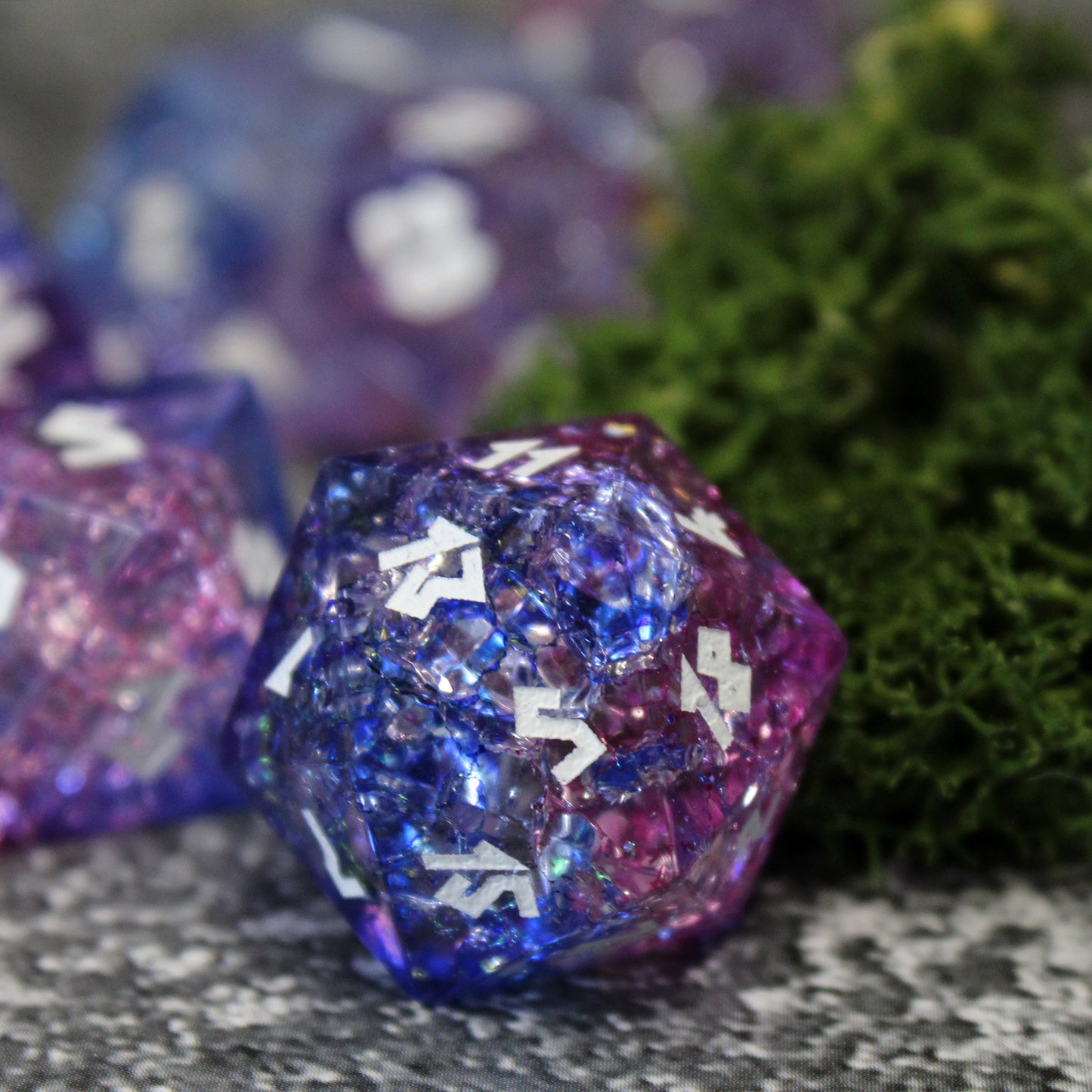 Frost Bound Spell Weave Shattered Glass Dice Set
