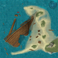 Overhead image of a battle map depicting a sunken ship by a sandbar.